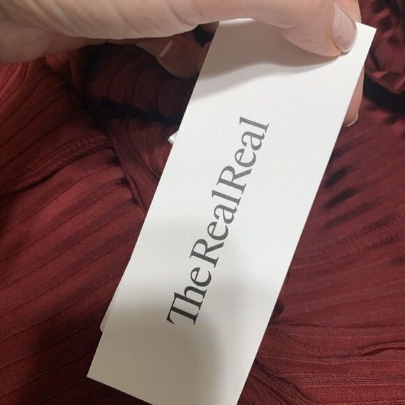 L’acadamie Authentic Solid Burgundy Red Long Sleeve V Neck MIDI Dress Small - Picture 8 of 8